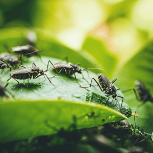 pest crawling all over lush green leaves - Eco-friendly Exterior Cleaning